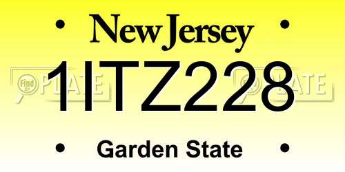 1ITZ228 New Jersey License Plate
