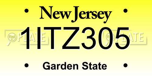 1ITZ305 New Jersey License Plate