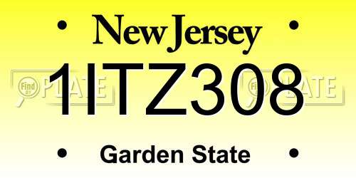 1ITZ308 New Jersey License Plate