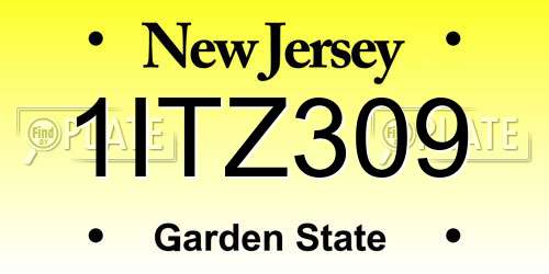 1ITZ309 New Jersey License Plate