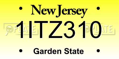 1ITZ310 New Jersey License Plate