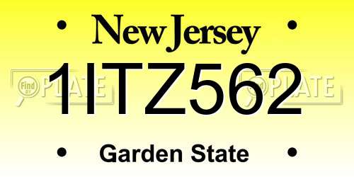 1ITZ562 New Jersey License Plate