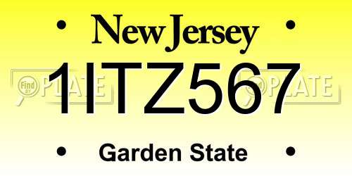 1ITZ567 New Jersey License Plate
