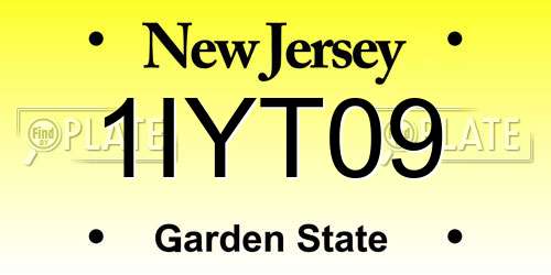 1IYT09 New Jersey License Plate
