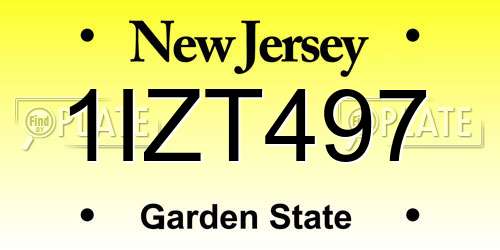 1IZT497 New Jersey License Plate