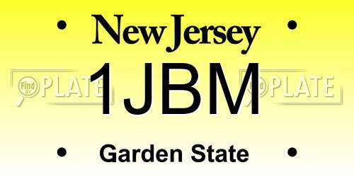 1JBM New Jersey License Plate