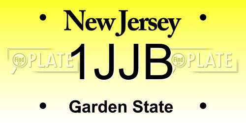 1JJB New Jersey License Plate