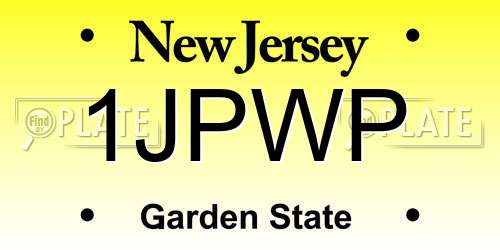 1JPWP New Jersey License Plate