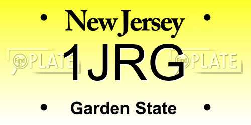 1JRG New Jersey License Plate