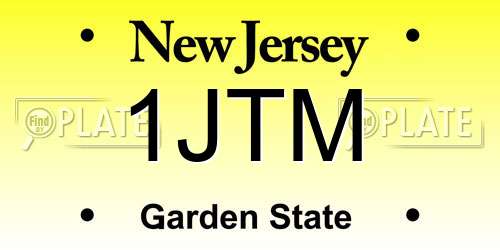 1JTM New Jersey License Plate