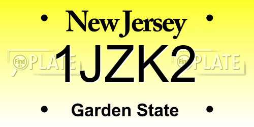 1JZK2 New Jersey License Plate
