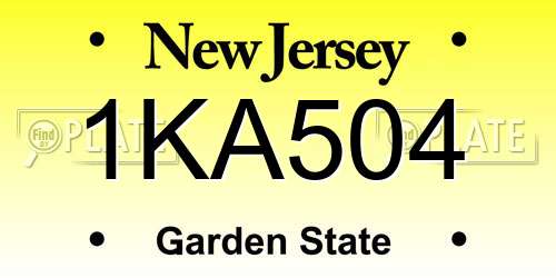 1KA504 New Jersey License Plate