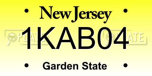 1KAB04 New Jersey License Plate