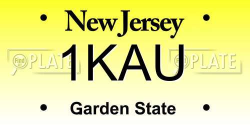 1KAU New Jersey License Plate