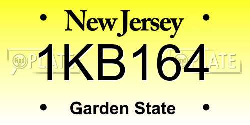 1KB164 New Jersey License Plate
