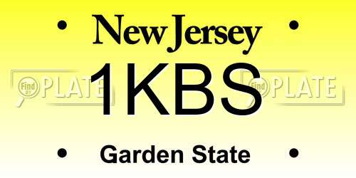 1KBS New Jersey License Plate