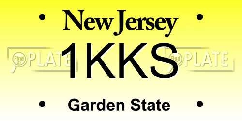 1KKS New Jersey License Plate