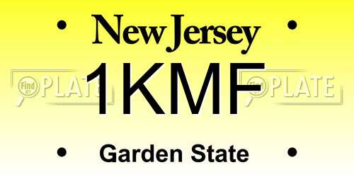 1KMF New Jersey License Plate