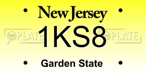 1KS8 New Jersey License Plate