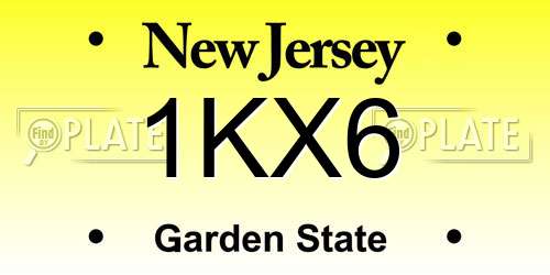 1KX6 New Jersey License Plate