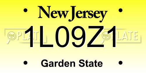 1L09Z1 New Jersey License Plate