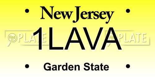 1LAVA New Jersey License Plate