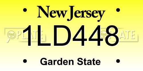1LD448 New Jersey License Plate