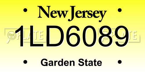 1LD6089 New Jersey License Plate