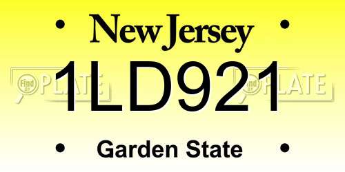 1LD921 New Jersey License Plate