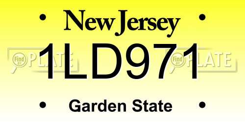 1LD971 New Jersey License Plate
