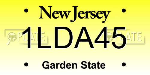1LDA45 New Jersey License Plate