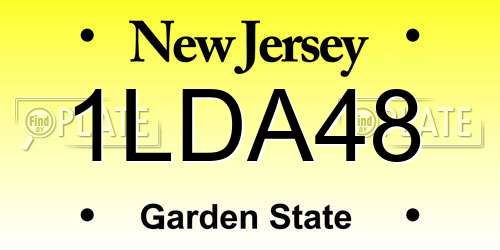 1LDA48 New Jersey License Plate