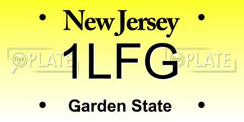 1LFG New Jersey License Plate