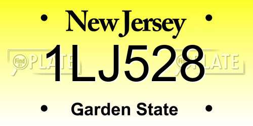 1LJ528 New Jersey License Plate