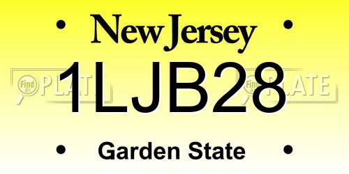 1LJB28 New Jersey License Plate