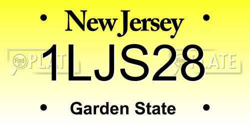 1LJS28 New Jersey License Plate