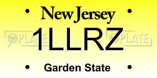 1LLRZ New Jersey License Plate