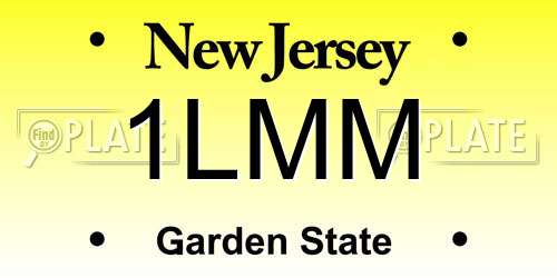 1LMM New Jersey License Plate