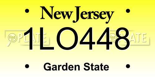 1LO448 New Jersey License Plate