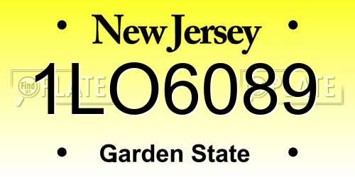 1LO6089 New Jersey License Plate