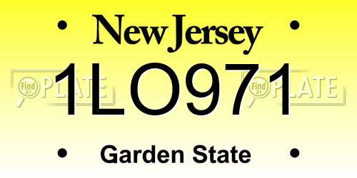 1LO971 New Jersey License Plate