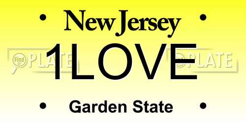 1LOVE New Jersey License Plate