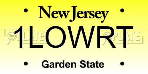 1LOWRT New Jersey License Plate