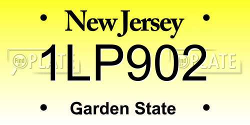 1LP902 New Jersey License Plate