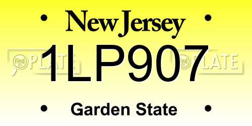 1LP907 New Jersey License Plate