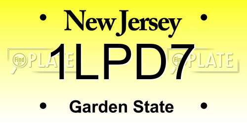 1LPD7 New Jersey License Plate
