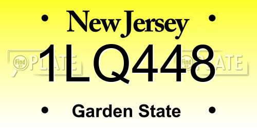 1LQ448 New Jersey License Plate