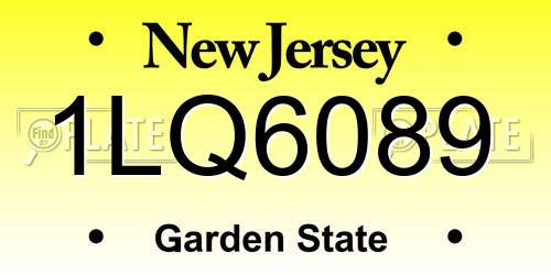 1LQ6089 New Jersey License Plate