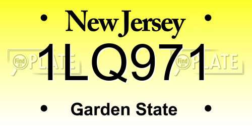 1LQ971 New Jersey License Plate