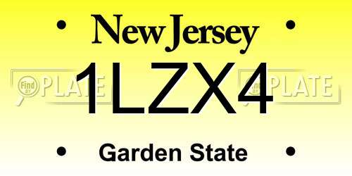 1LZX4 New Jersey License Plate